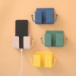 Wall-mounted Plastic Storage Rack - Multipurpose Hanging Shelf For Mobile Phone Charging Remote Control Bathroom Bedroom Living