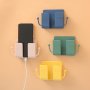 Wall-Mounted Plastic Storage Rack - Multipurpose Hanging Shelf For Mobile Phone Charging Remote Control Bathroom Bedroom Living Room Office Dorm Accessories - Non-Punching Home