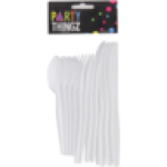 White Assorted Plastic Cutlery Set 12 Piece