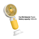Multifunctional MINI Cool Fan Rechargeable Summer Cartoon Fruit Portable MINI Fan Phone Holder Stand For Bedroom - Yellow
