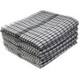 & 39 S Kitchen Towel - Design 2324 - 060X080CMS - 05 PC Pack - Jumbo Checks - Jet Black