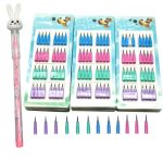 Lopenle 12 Packs Stackable Pencil Refills Non Sharpening Pencil Nibs Multi Point Stacking Pencils 384 Pieces Hb Replaceable Lead