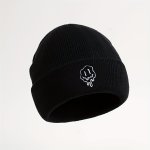 1PC Cool Embroidered Melted Smiling Face Men's Knitted Brimless Hat