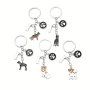 Cute Pet Dog Series Keychain Alloy Animal Key Chain Ring Bag Backpack Charm Dog Mom Dad Pet Lovers Gift