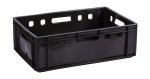 Heavy Duty Stackable Black Crate H197 W600 D390