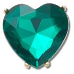 Emerald Heart Gem Jibbitz - Multi Osfa