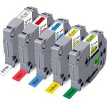 5PCS Compatible Brother Tze Tape 12MM 0.47" - Perfect For P-touch Label Makers - TZE-231 TZE-631 TZE-431 TZE531 TZE-731 TZ231 -