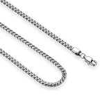 Reve Jewelry 3MM Stainless Steel Franco Chain Necklace For Men And Women 20-30 Inches 28