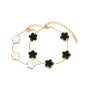 2 Pcs Bracelets For Women Lucky Five-leaf Clover Bracelet