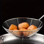 Stainless Steel Colander Strainer Ladle 1PC - Wire Skimmer With Handle For Frying & Cooking Durable Kitchen Spider Strainer Spoo