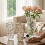 Crystal Twist Pattern Glass Vase For Hydroponics And Weddings