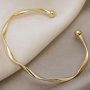 Elegant Adjustable Twisted Cuff Bangle For Women Simple Chic Open Bangle Jewelry Choose Your Color