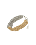 Silver And Gold Looped Multi Chain Bracelet - Silver And Gold