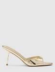 Poppy Pointed Toe Mule Heel - 40 Gold