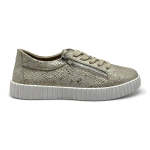 Valentina Leather Sneaker - Gold Snake - 8