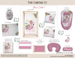 Cot Duvet Bedding Pink Flamingo Set