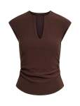 Montana V Neck Extended Shoulder Top - 16 Chocolate Set