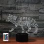 3D Robot Dog Remote Control 16 Color Night Lights Illusion Acrylic LED Table Bedside Lamp Children B