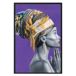 Black Framed Canvas: Abena - 900MM X 600MM X 50MM