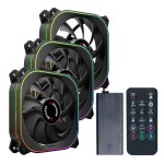 Pcbuilder Tornado Chill Argb 3X 120MM Fans Argb Hub & Remote 1800RPM Hydraulic Bearing – New