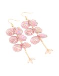 Goldair Gold Pink Iridescent Petal Drop Earrings