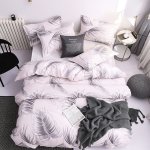 Luxury Bedding Black Marble Pattern Set Sanded Printed Quilt Cover Pillowcase SIZE:150X200CM Feather