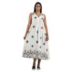Embroidered Aztec Dress - Cream Free