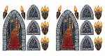 Beistle Medieval Stairway Window & Torch Props 18-COUNT Gothic Haunted Castle Plastic Cutouts For Halloween Parties Dungeon Them