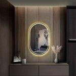Oval Frameless LED Mirror 80X50CM