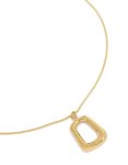 Waterproof Gold Plated Stainless Steel Open Rectangle Pendant Necklace