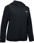Women's Ua Woven Branded Full Zip Hoodie - Black Onyx White Onyx White Sm