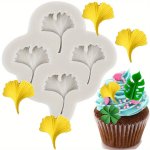 Tropical Ginkgo & Palm Leaf Silicone Mold - Bpa-free Easy Clean Fondant Chocolate Candy Mould For Diy Cake Decorating And Resin