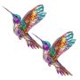 Decor 2D Flat Colourful Hummingbird Static Window Film Stickers 2PC - 23CM