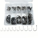 100 Pcs High Carbon Steel Overturned Fishing Hooks - Sport Circle Hooks With Tackle Box For Freshwater And Saltwater Fishing