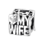 A41-C21760 - 925 Sterling Silver Love My Wife European Charm Bead