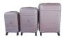 Smte 3 Piece Hard Outer Shell Quad Wheel Luggage Set S-1-5 Rose Gold With Keychain