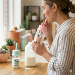 Cute Cow Print Glass Tumbler Set With Straw