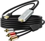 HDMI To Rca Converter Cable 2 Meter High Quality Gold-plated HDMI Male To 3RCA Av Cable Gc