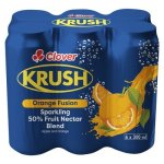 Clover Krush Sparkling Orange Fusion Can 6 X 300ML