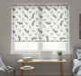 White Window Blind With Black And White Leaves