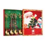 4 Pcs Stainless Steel Christmas Flatware Spoon Set With Christmas Pendant And Gift Box - Gold Spoon