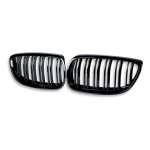 Bmw E92 Pre-lci Dual Slat Gloss Black Kidney Grilles 05-09