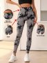 Women's High-waist Tie-dye Yoga Leggings Tummy Control Breathable & Stretchy Fabric Full-length And Compression Fit For Fitness & Workout