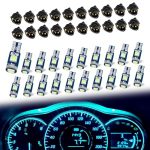 Heyzidu 20 Pcs 74 LED Bulb Dash Light Super Bright T5 37 74 LED 3030-3SMD Instrument Light Bulbs Universal 12V Car Dashboard Lam