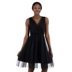 Mesh Tiered Midi Dress - Black Free