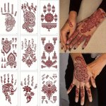 Temporary Tattoos For Women Waterproof Body Art Stickers Hand Painted Henna Design Long Lasting Fake Tattoos For Fingers And Bac