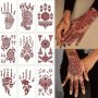 Temporary Tattoos For Women Waterproof Body Art Stickers Hand Painted Henna Design Long Lasting Fake Tattoos For Fingers And Back Of The Hand