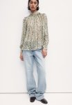 Patterned Blouse - Khaki Green Patterned