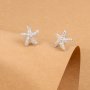 Tiny White Acrylic Pentagram Shaped Stud Earrings Vintage Bohemian Style Lightweight Earrings For Women Daily Casual