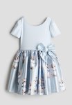 Flared-skirt Dress - Blue Multi